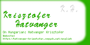 krisztofer hatvanger business card